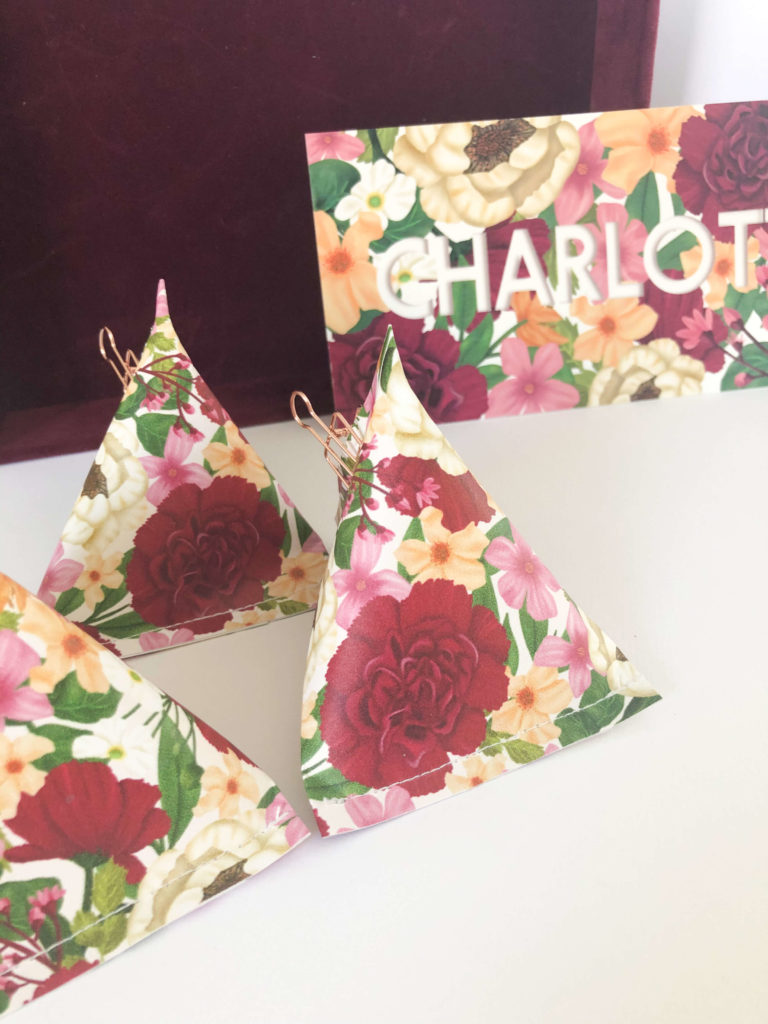Triangle boxes from matching print Charlotte