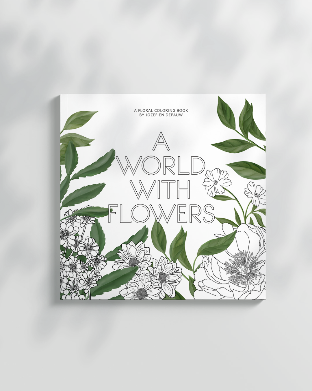 a world with flowers, floral coloring book